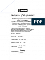 PD6500i HealthCanada Pacemaker Safety Certificate of Conformance