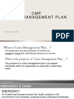 CMP Crisis Management Plan: by Ansori Bin Mai