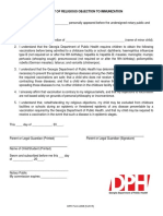 DPH Form 2208 Religious Objection To Immunization1 PDF