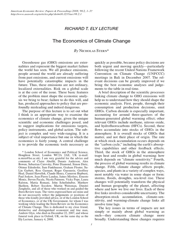 Stern The Economics of Climate Change PDF | PDF | Economics Of Global ...