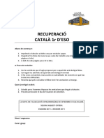 Activitats de Reforç Catala 1 Eso