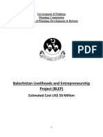 Balochistan Livelihoods and Entrepreneurship Project (BLEP) : Estimated Cost US$ 50 Million