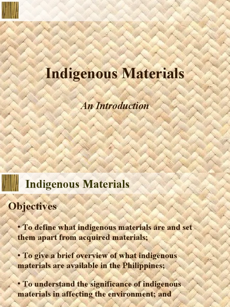 Indigenous Materials PDF