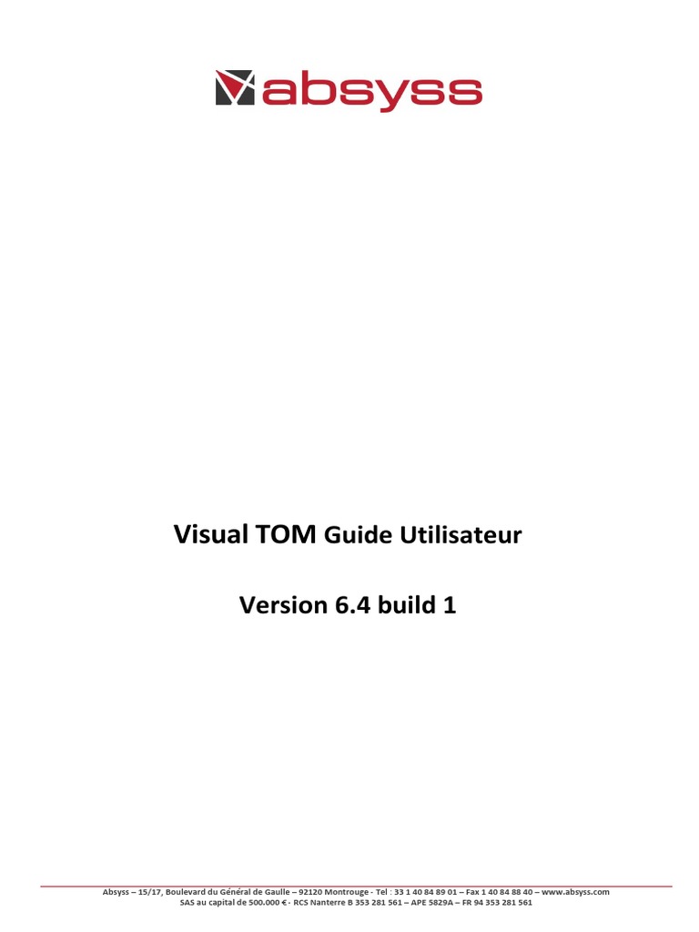 Visual TOM Guide Utilisateur | PDF | Microsoft Windows | Serveur ...