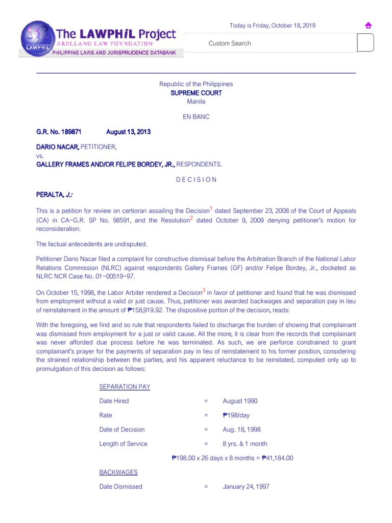 Labor Case | PDF | Judgment (Law) | Interest