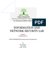 Information and Network Security Lab: Lab Mannual FOR VII SEMESTER Computer Science & Engineering