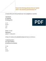 Directions (Q. 1-5) Choose The Following Phrases That Can Replace The Phrase Given in Bold in The Sentence Grammatically and Contextually