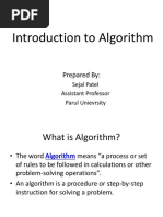 Introduction To Algorithm: Prepared by