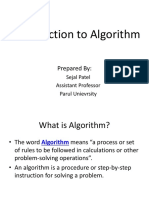 Introduction To Algorithm: Prepared by