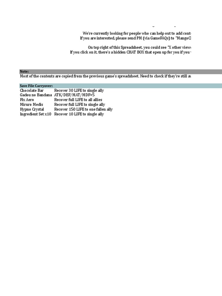 7th Dragon Spreadsheet Shintoism Leisure