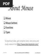 Mouse Mouse Buttons Functions Types: To Download Slides, Get Complete Notes, Text Series and