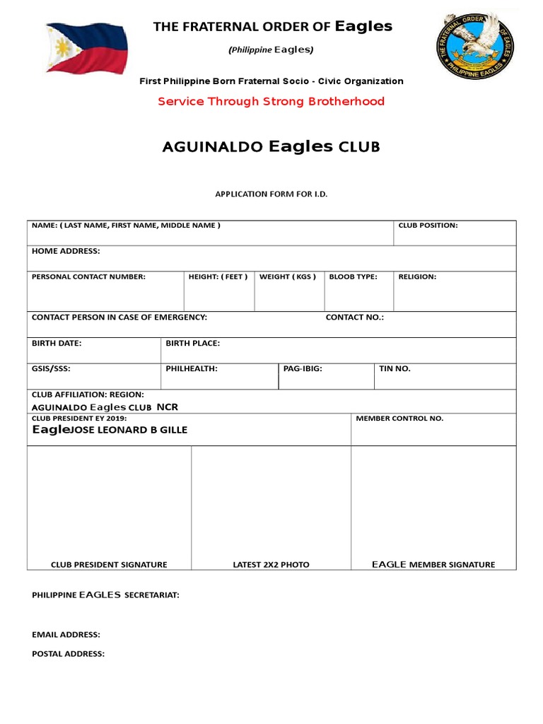 EAGLES Application Form PDF Government
