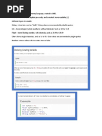 Different Types of Variable