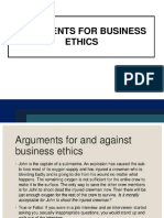 Auguments for business ethics