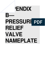 Appendix B - Pressure Relief Valve Nameplate