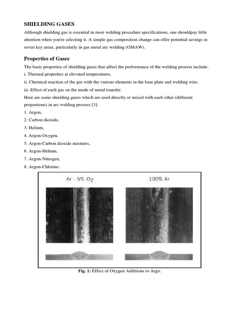 Shielding Gases Fig. 1 Effect of Oxygen Additions To Argo PDF