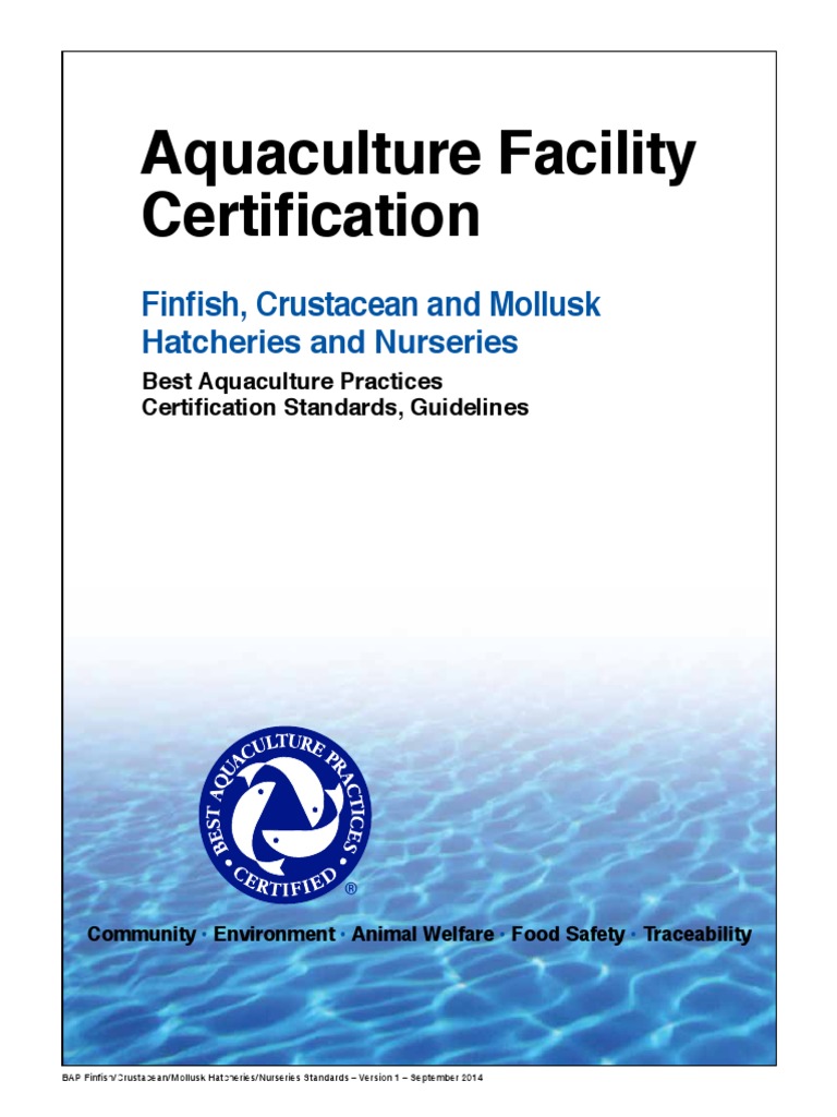 Aquaculture Facility Certification: Finfish, Crustacean and Mollusk ...