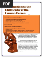 Introduction To The Philosophy of The Human Person: Content Standards