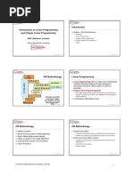 Introduction To Linear Programming and Integer Linear Programming