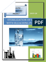 Sterilization of Water With Bleaching Powder: Chemistry Investigatory Project