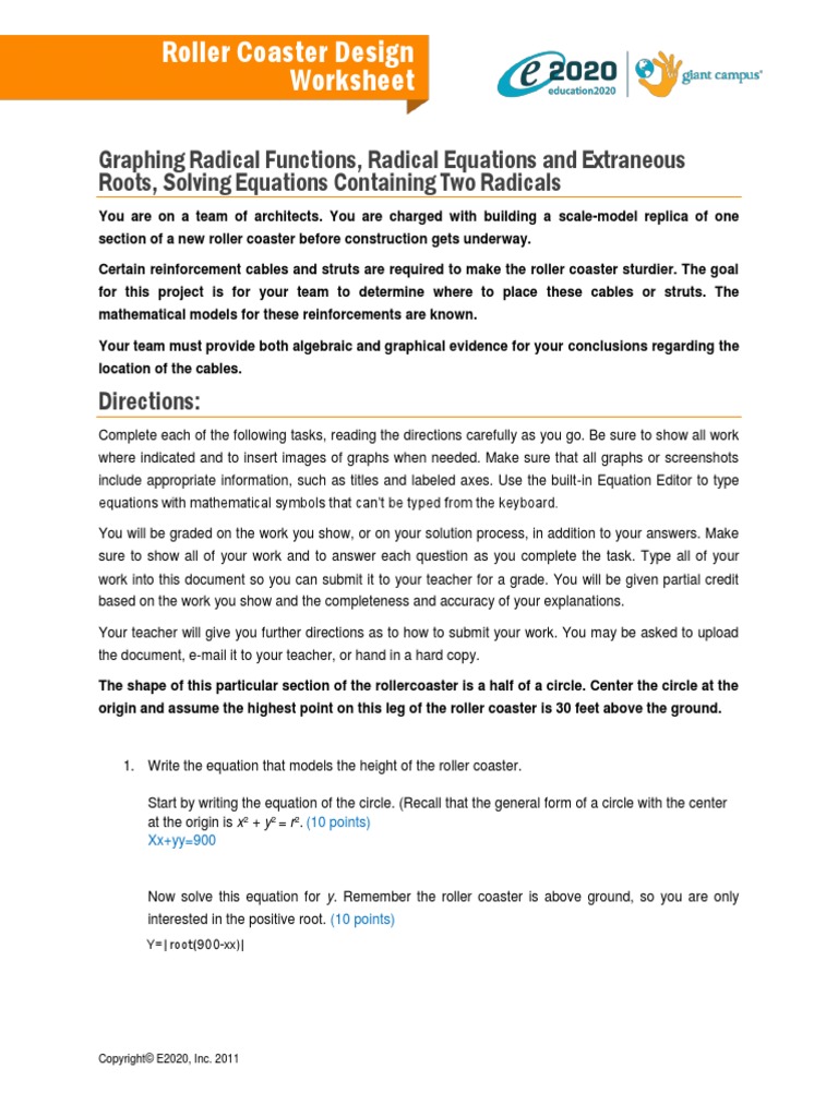 PTW Roller Coaster Design | PDF | Equations | Mathematical Concepts