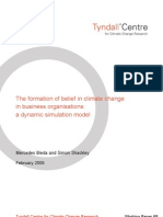 The Formation of Belief in Climate Change in Business Organisations: A Dynamic Simulation Model