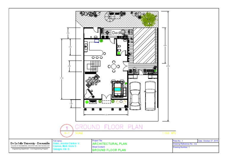 Ground Floor Architectural Plan | PDF