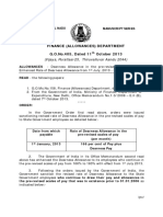 Finance (Allowances) Department G.O.No.405, Dated 11 October 2013