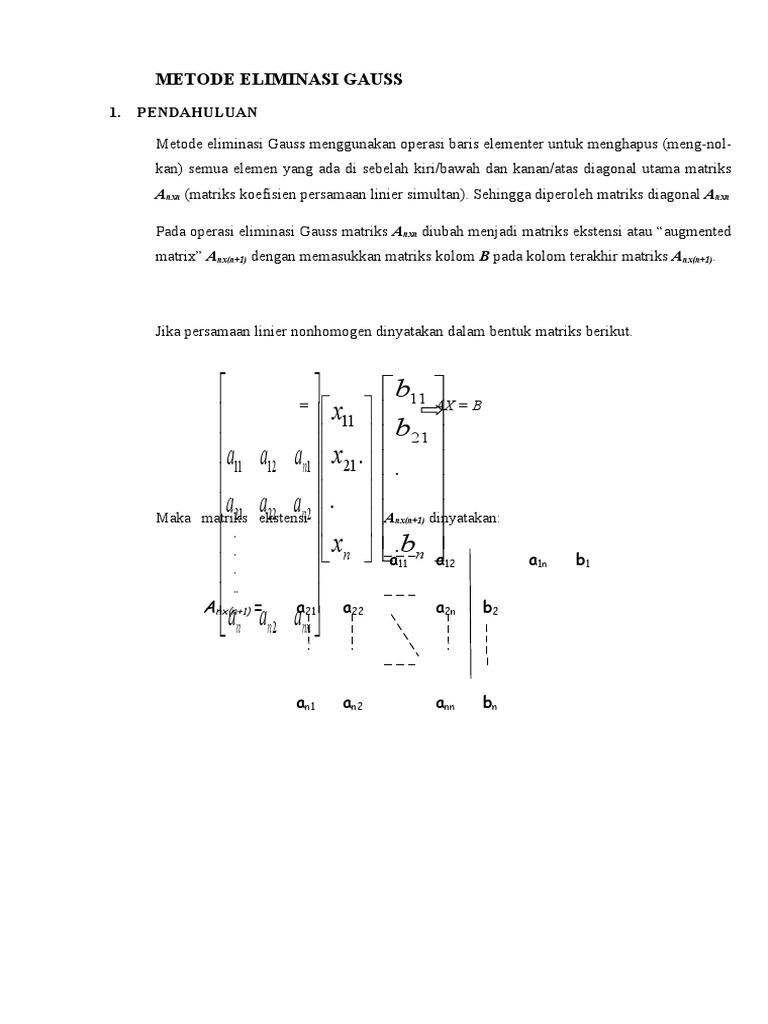 Metode Eliminasi Gauss dan Pivot Matriks | PDF