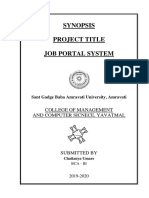Synopsis Project Title Job Portal System: College of Management and Computer Sicnece, Yavatmal