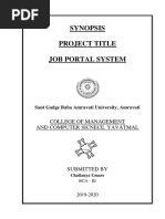 Synopsis Project Title Job Portal System: College of Management and Computer Sicnece, Yavatmal