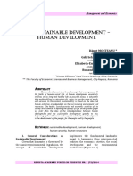 Management and Economics - Sustainable Development and Human Development