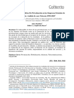 Evaluacion de La Politica de Privatizacion en Las Empresas Estatales de Colombia