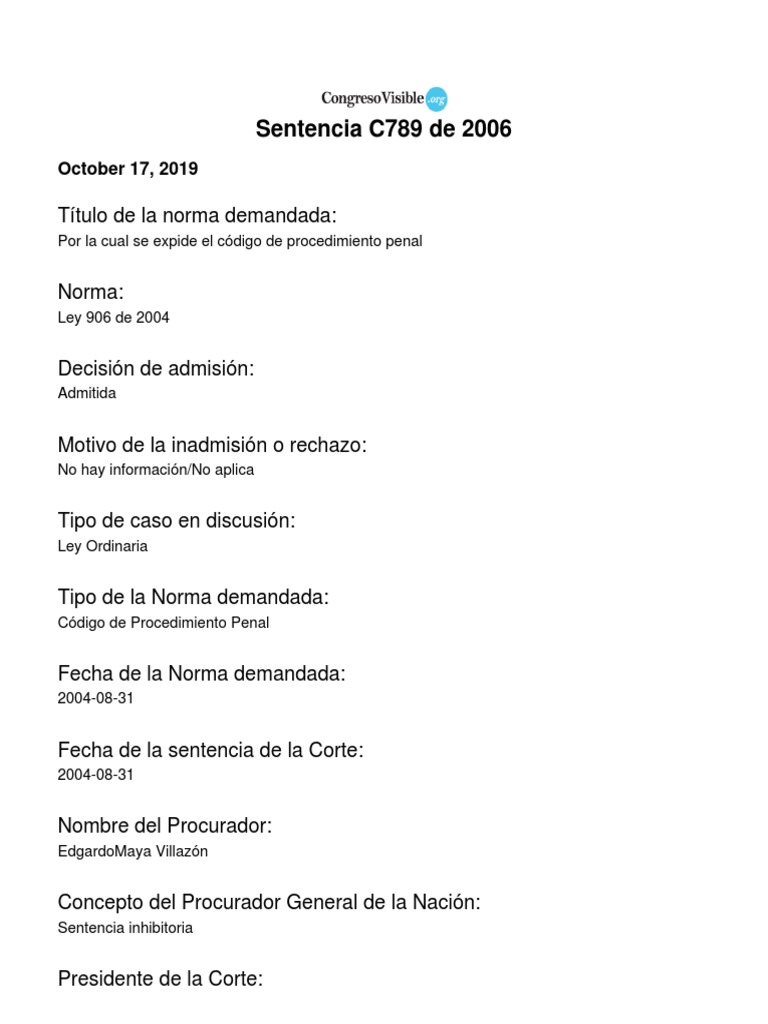 Sentencia C-789 | PDF