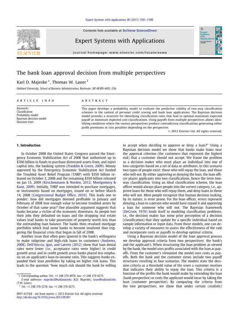 Bayesian Loan Approval Analysis | PDF | Statistical Classification | Loans