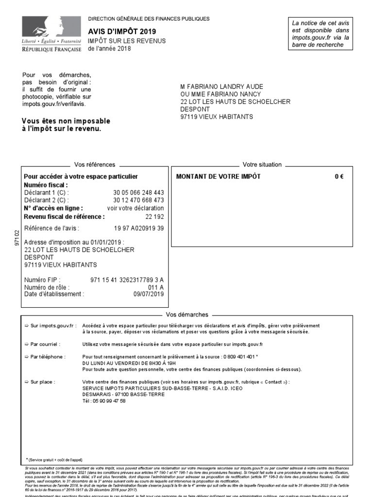 Declaration Des Revenus 2016 Impotsgouvfr