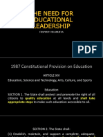 The Need for Educational Leadership in the 1987 Constitution