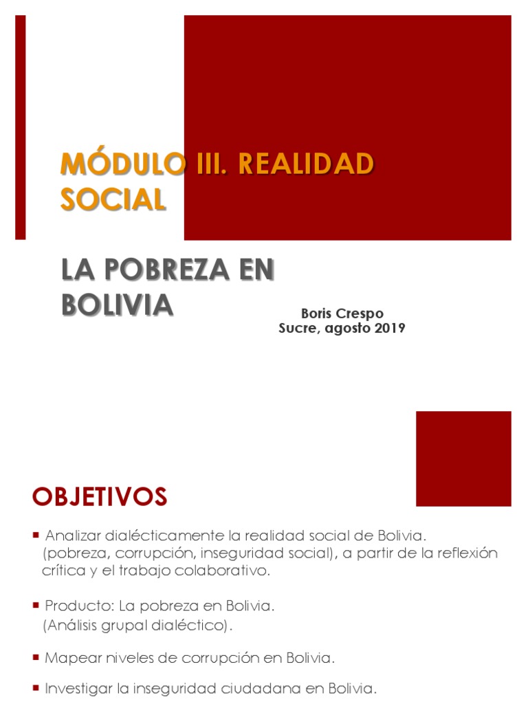 Pobreza en Bolivia | PDF | Desnutrición | Pobreza