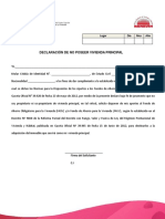 BANAVIH-Declaracion de No Poseer Vivienda Principal