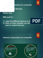 Internal Components of A Computer. Input / Output Devices Starter Task With Post Its - 1) Label The Different Devices in The Room. 2) Write On Them Whether You Think They Are Input or Output Devices