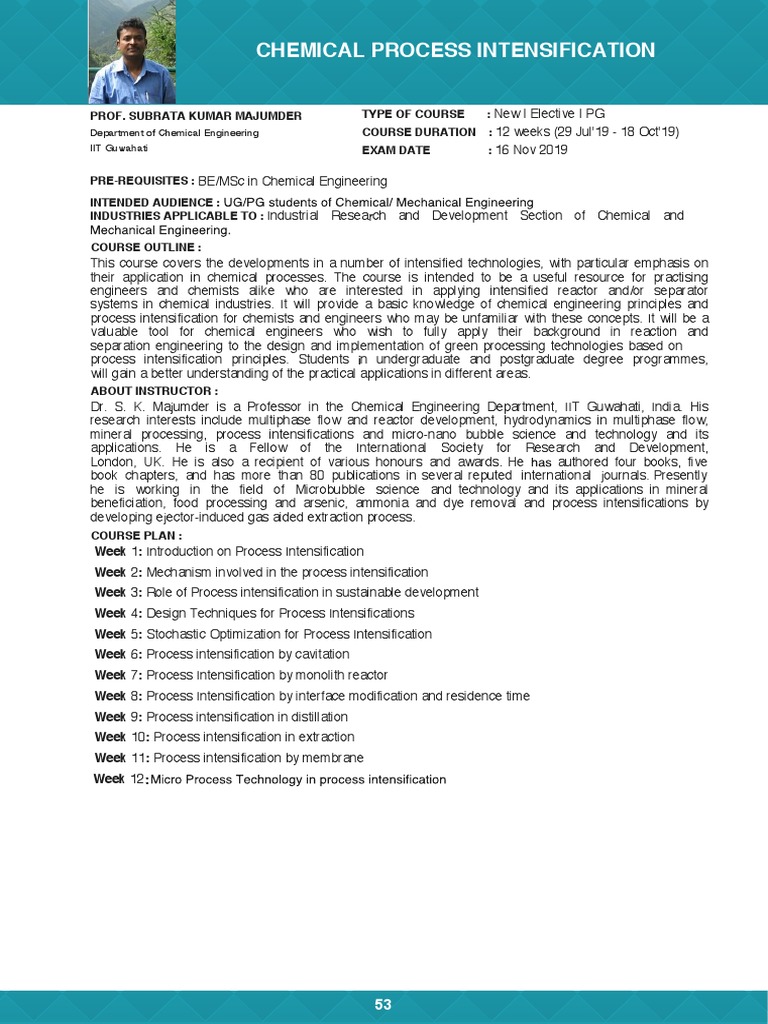 Chemical Process Intensification | PDF | Chemical Engineering ...