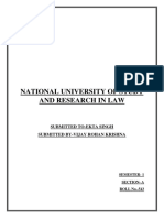National University of Study and Research in Law: Submitted To-Ekta Singh Submitted By-Vijay Rohan Krishna