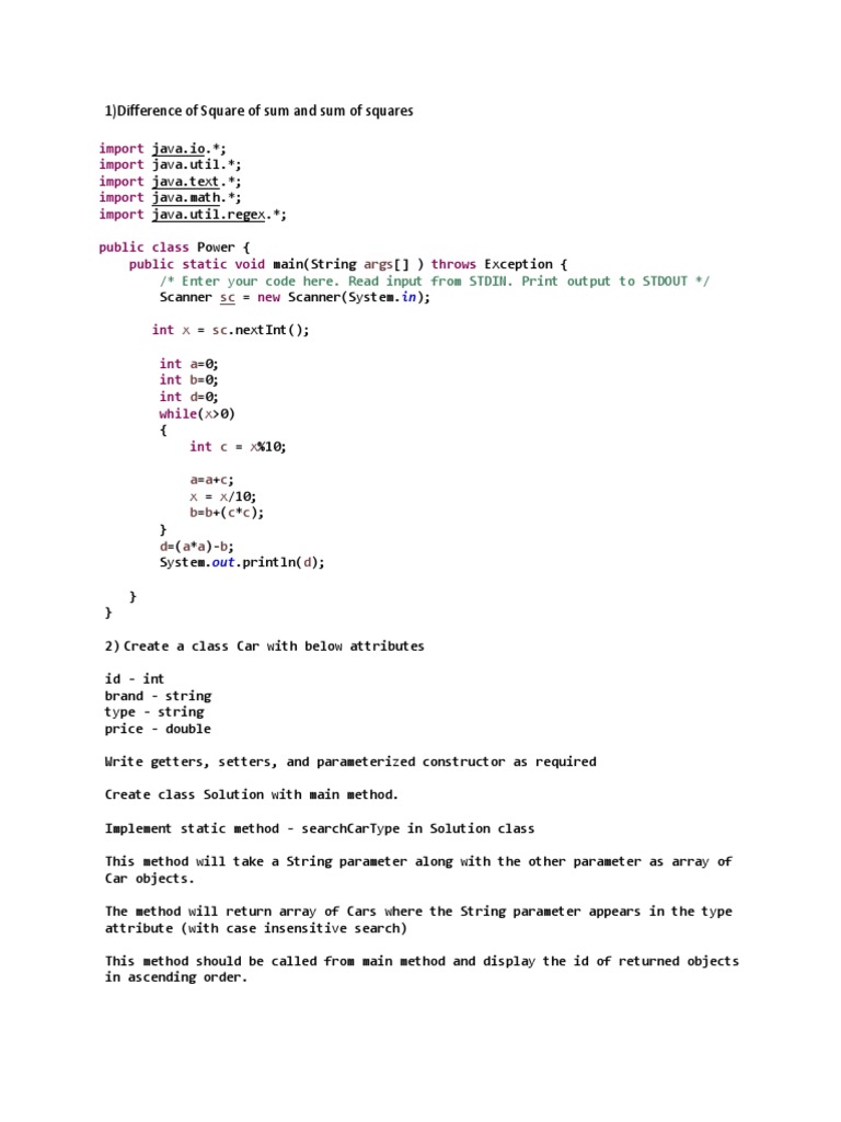 Java Method Programming) Parameter Programming)