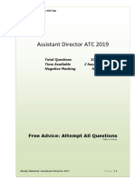 Assistant Director ATC 2019: Free Advice: Attempt All Questions