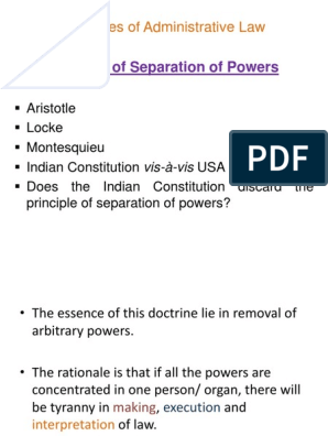 separation of powers in indian constitution