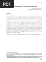 O DISCURSO RELIGIOSO E A POLÍTICA CONSERVADORA