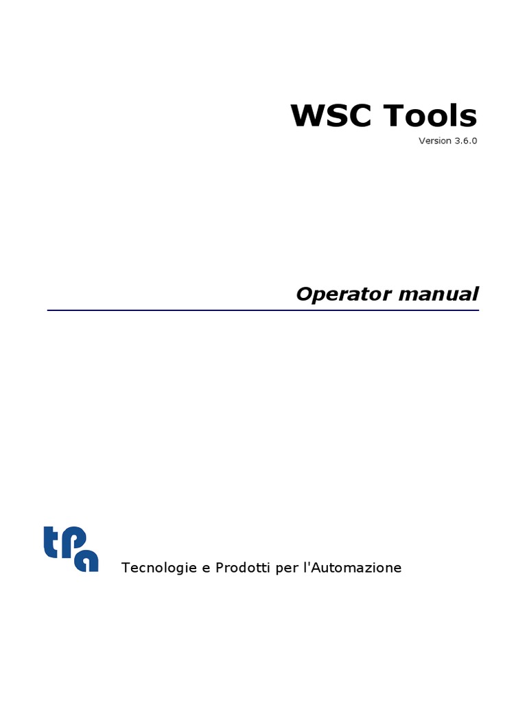 WSC Tools Operator Manual v3.6.0 | PDF | Text File | Computer File
