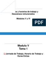 Jornadas y Horarios de Trabajo y Descansos Remunerados Módulos V y VI