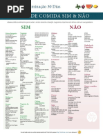 Lista de Alimentos - Desafio Eliminação 30 Dias