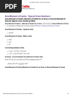 Area Moment of Inertia - Typical Cross Sections I